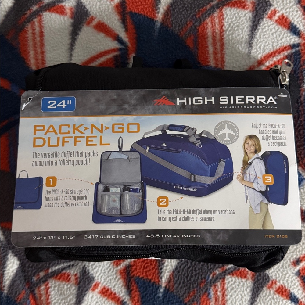 🆕High Sierra Black Pack-N-Go Duffel Bag